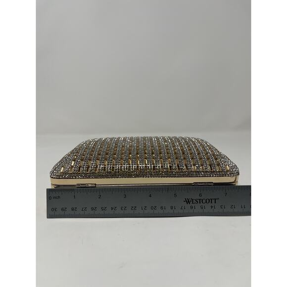D'Margeaux evening clutch with gold and crystal stripes - Picture 9 of 11